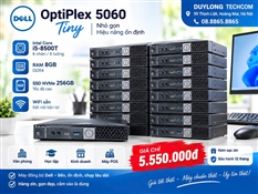 Dell OptiPlex 5060 Tiny, Core i5-8400T, RAM 8GB, Ổ nvme 256GB, WiFi, sạc đầy đủ